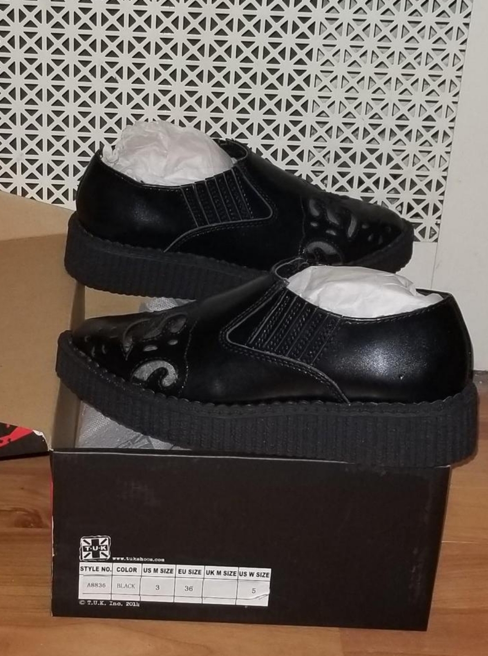 TUK Black Platform Creeper Shoes size 5